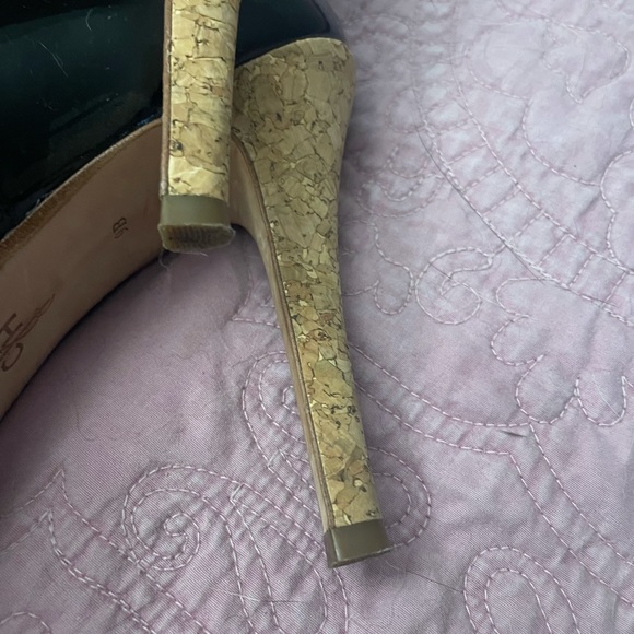 Cole Haan open toed blk stilettos-sz 9 - Picture 2 of 3